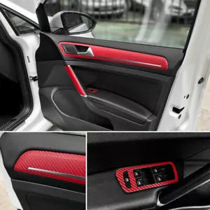 3D Red Carbon Fiber Car Interior Panel Protector Sticker Accessories - DIY Wrap - Picture 1 of 10