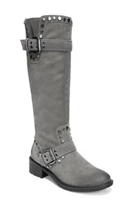 SAM EDELMAN DERYN GREY SIZE 8.5 LEATHER KNEE BOOT $225 - Picture 1 of 5