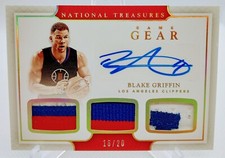2016-17 National Treasures Game Gear Gold Triple Patch Auto- Blake Griffin /20