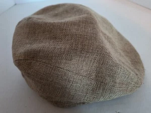 STETSON All American Tan Tweed LINEN Cabbie Slat PAPERBOY NEWSBOY Hat Mens S / M - Picture 1 of 7