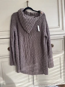 Maglione maglia Anthropologie MOTH collo alto grosso oversize XL marrone talpa nuovo con etichette - Foto 1 di 8