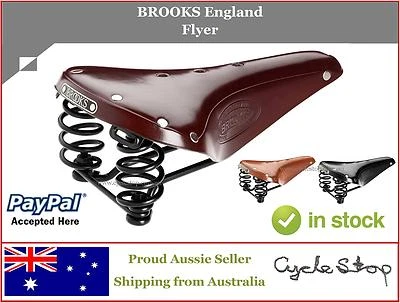 ASIENTO DE BICICLETA CON MUELLE - BROOKS INGLATERRA - SILLÍN DE CUERO VOLANTE - ¡VIEJA ESCUELA! Foto 1 de 4