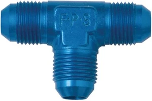 Aluminum Tee Adapter Fitting -4 AN Blue Anodized Each Fragola 482404 - Picture 1 of 1