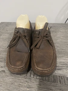 Clarks Originals 38257 Wallabee Women Brown Beeswax Chukka Boots Size 8.5 Shoes - Picture 1 of 11