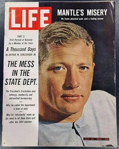 Revista Life 1965 edición quiosco Mickey Mantle con solapa sin etiqueta Yankees - Imagen 1 de 2