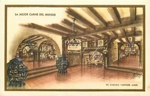 Postcard Interior La Cabana Restaurant Buenos Aires Unused - Picture 1 of 2
