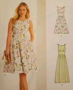 New Look N6665 Sleeveless Dress w/ Front Pleats 4-16 UNCUT Sewing Pattern FSHIP - Picture 1 of 10