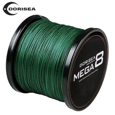 Dorisea 8 Strands Mega 8 Moss Green Dynema PE Braided Fishing line 6lb-300lbs