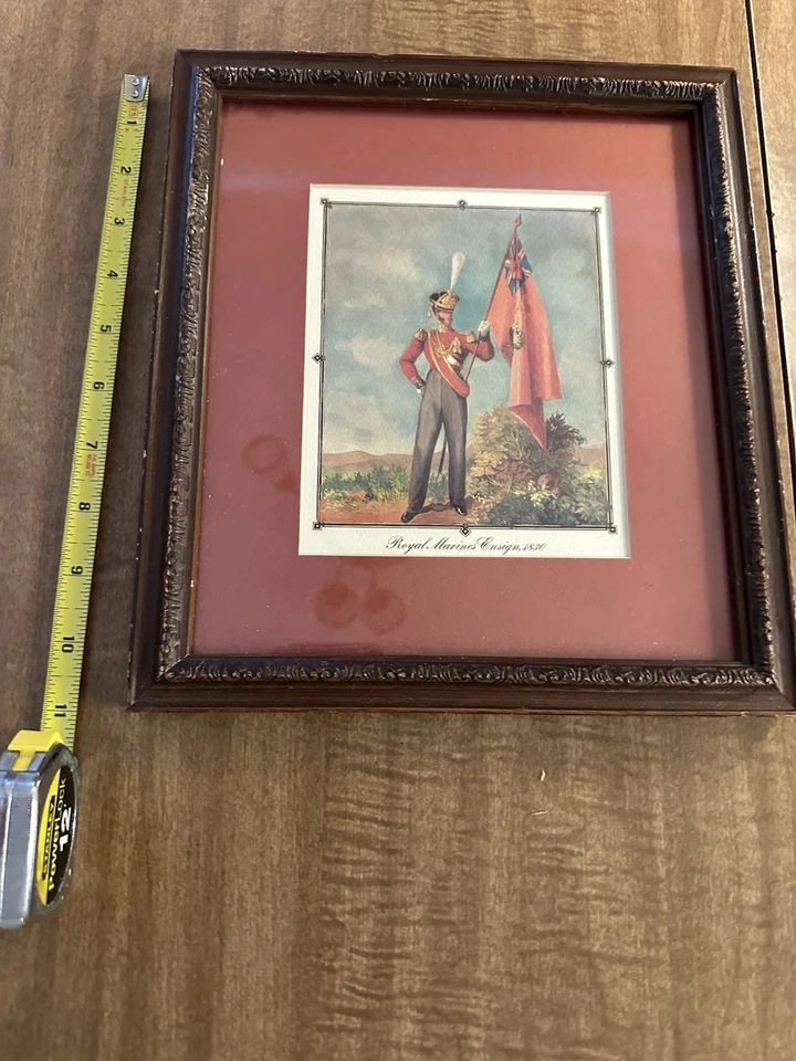 Impresión de uniforme de colección Royal Marines Ensign 1820 historia militar arte enmarcado Foto 1 de 1