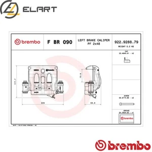 BRAKE CALIPER F BR 090 FOR VW CRAFTER/30-50/Platform/Chassis/Van/30-35/Bus 2.0L - Picture 1 of 7