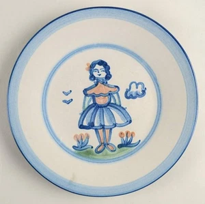 M A Hadley Country Scene Blue Luncheon Plate 5757477 - Picture 1 of 1