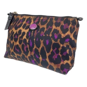 COACH Brown Black Purple Nylon Leather Pouch for Women - Picture 1 of 10