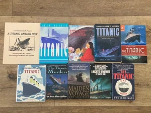 Lot Of 10 , History Of The Titanic, Hardcover, Vintage Titanic Books VTG - Picture 1 of 16