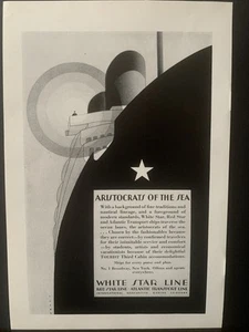 Publicidad publicitaria vintage de 1928 White Star Line Aristócrata del mar - Imagen 1 de 2