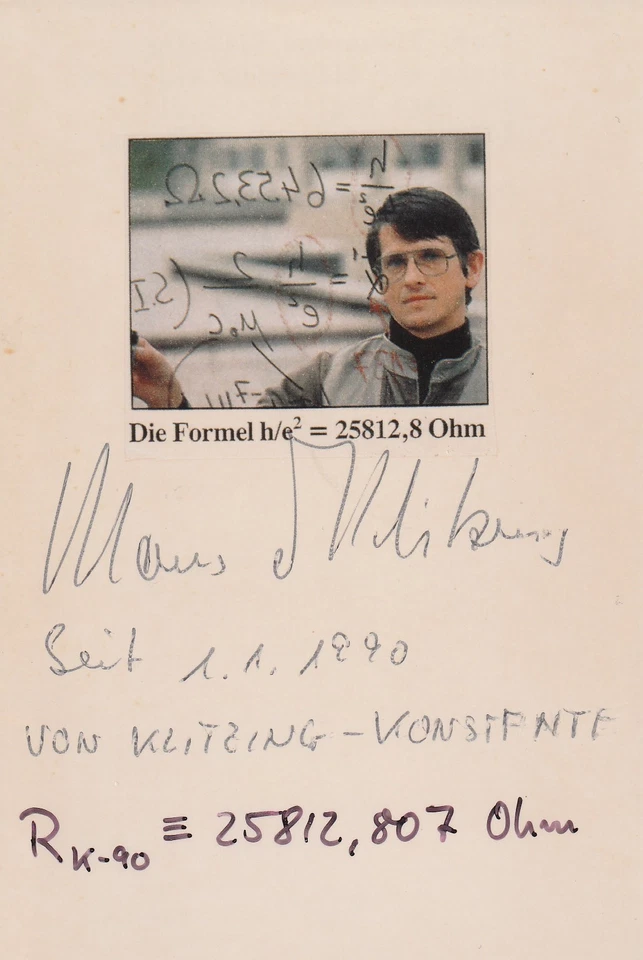 Prof. Klaus von Klitzing, orig sign Foto - Bild 1 von 1