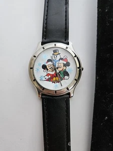 Disney 1997 Cast Holiday Celebration Mickey Minnie Snowman Watch New Old Stock - Picture 1 of 4