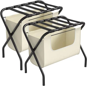 2 Stück Gepäckträger mit Wäschesack, Gästezimmer faltbar platzsparend Koffer H - Bild 1 von 7