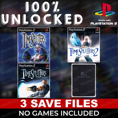 TimeSplitters 2 PS2 Official Memory Card 100% Completed Unlocked Saves - Image 1 of 4