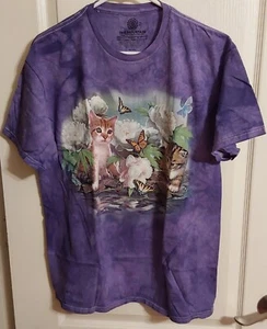 The Mountain Lavanda S/S T-Shirt Gatti "Tra le Peonie" Large/Nuova con etichette - Foto 1 di 10