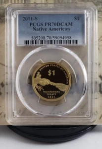 2011-S Sacagawea Dollar - "1621 Wampanoag Treaty" - PCGS PR70DCAM - Tops! 4958 - Bild 1 von 5