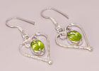 Green Peridot Faceted Quartz 925 Sterling Silver Plated Earring