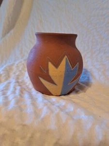 THELMA TOEHAY RED CLAY JAR VASE NATIVE AMERICAN KIOWA APACHE TRIBE OKLAHOMA - Picture 1 of 6