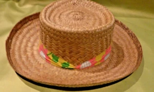 STRAW HAT VINTAGE MADE IN MEXICO -Panamá RANCH HAT - SIZE MEDIUM  FARMCORE - Picture 1 of 5