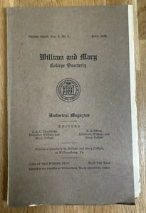 1923 William & Mary Quarterly V3 #3 US History VA. Genealogy James Monroe - Picture 1 of 20