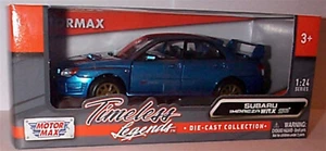 Subaru Impreza WRX STI in Aqua Blue 1-24 scale model Motor Max New boxed - Picture 1 of 2