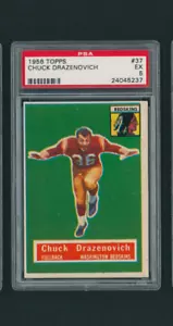 1956 Topps Chuck Drazenovich #37 PSA 5 EX WASHINGTON REDSKINS SP SHORT PRINT - Picture 1 of 2