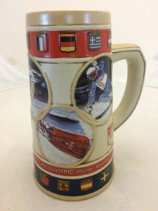 Ceramarte Calgary 1988 Olympic Winter Games Budweiser USA Souvenir Beer Stein - Picture 1 of 6