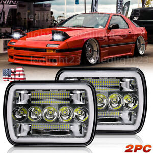 Fit for Mazda RX-7 1986-1993 Newest 7x6" inch Led High/Low Beam Headlights Bulbs