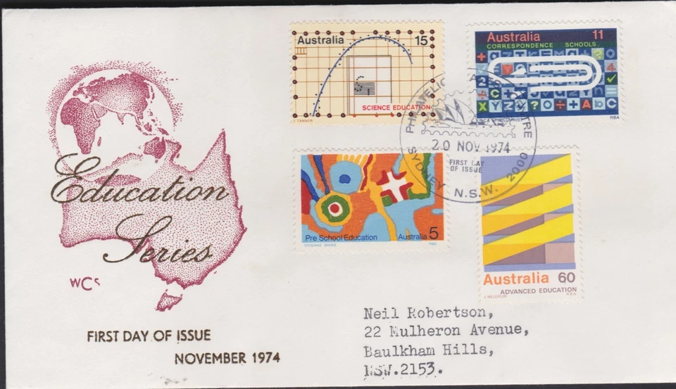 1974 Australia School Education Science Pre-School Correspondence WCS FDC - Image 1 of 1