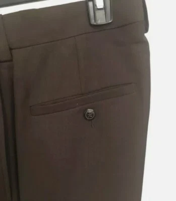Haggar Men's Dress Pants Size 29Wx30L Color Brown Hidden Expandable Waistband - Image 1 of 4