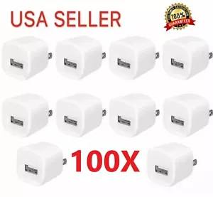 100x 1A USB Power Adapter AC Home Wall Charger US Plug FOR Universal iphone ipod - Picture 1 of 1