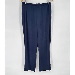Dianaira 100% Silk Blue Elastic Waist Pants Minimalist Size 5 Lagenlook - Picture 1 of 9