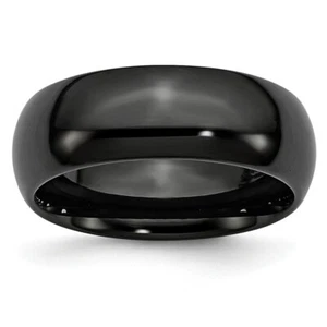 Black Ceramic 8mm Polished Band - Picture 1 of 17