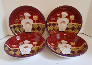 Jennifer Brinley Certified International Pasta Bowls 9”W x 2”H Set 4 Chef Salad - Picture 1 of 10