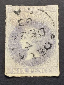 ️ Australia meridionale 1858 6d 1a roulette usata - Foto 1 di 2