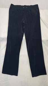 NY&Co Velour Track Pant Women Black Y2K Wide Leg Size Small - Picture 1 of 9