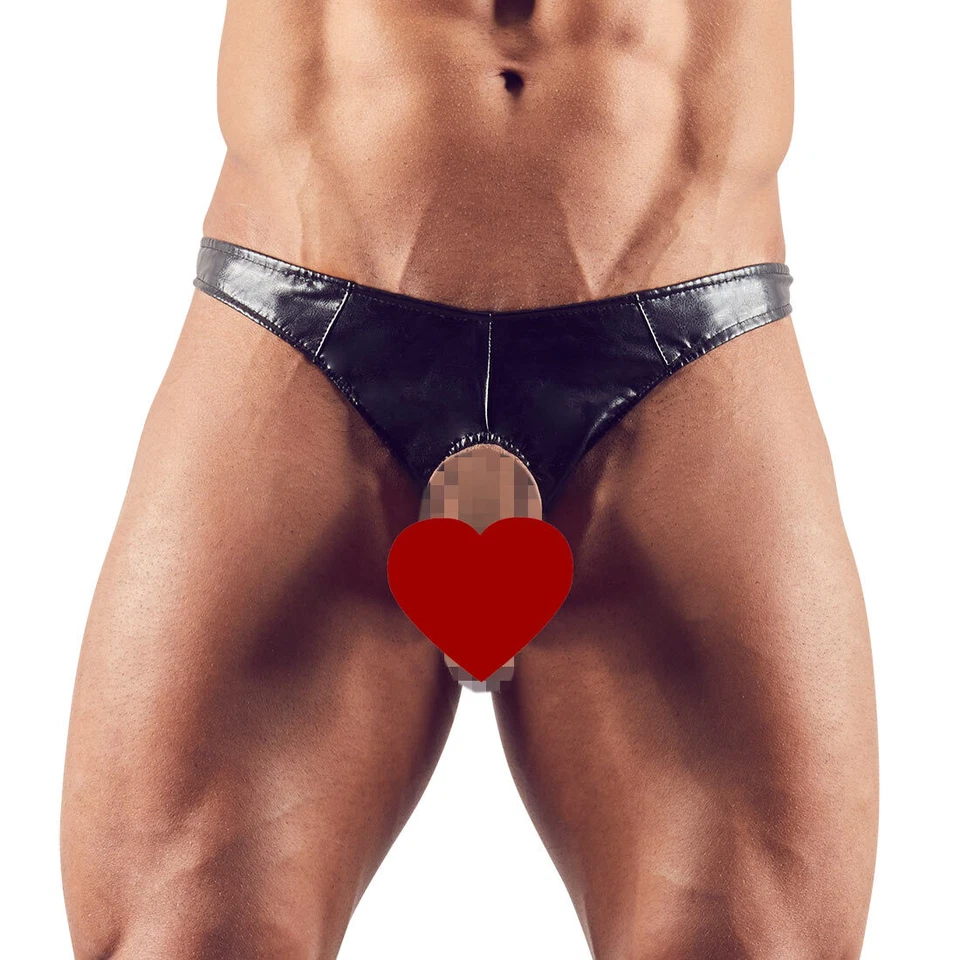 Herren Swell-String M - XXL Push up Front-Loch Leder-Imitat sexy Unterhose "Guy" - Bild 1 von 4