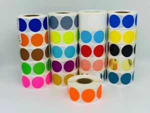 3" Round Bright Neon Red Color coded Inventory Dots Roll of 250 Labels Stickers - Picture 1 of 3