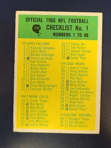 Tarjeta de fútbol americano Philadelphia 1966 #197 lista de verificación 1 bajo grado G/F/P ver fotos - Imagen 1 de 2