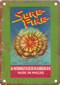 Sure Fire Firecracker Package Art 12" x 9" Reproduction Metal Sign ZD264 - Picture 1 of 1