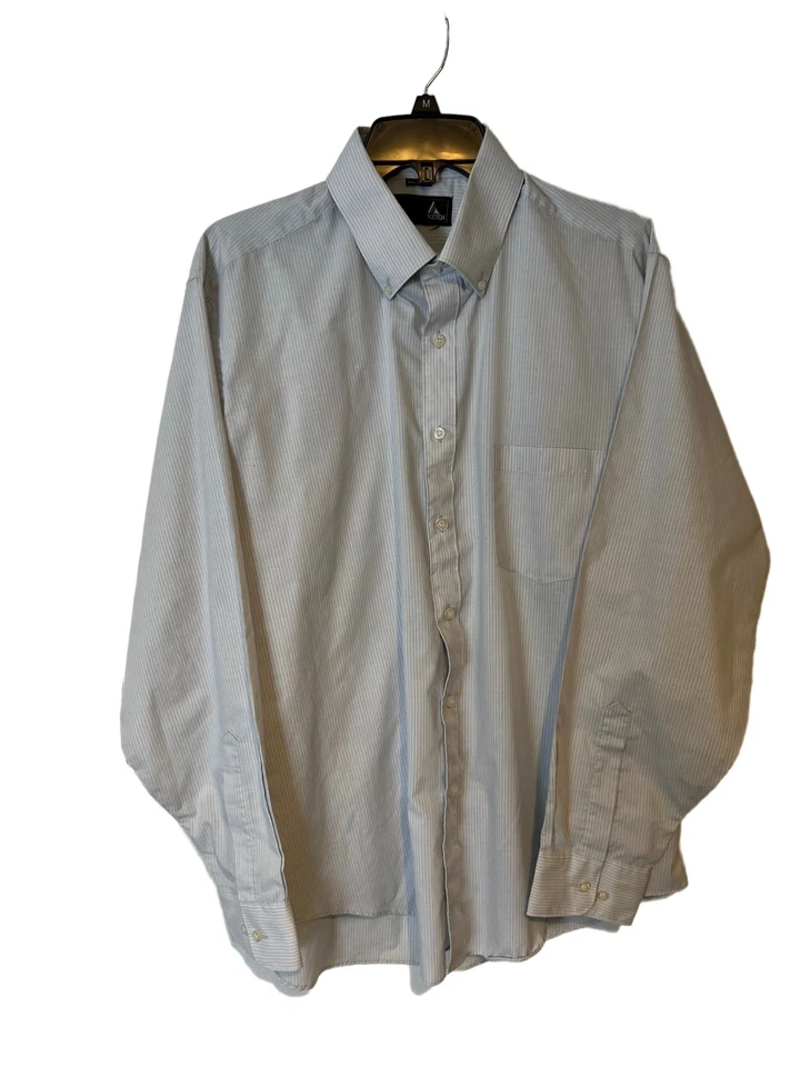 VINTAGE Ketch Dress Shirt Light Gray Pin Strip Single Stitch Button Down 16.5  - Image 1 of 4