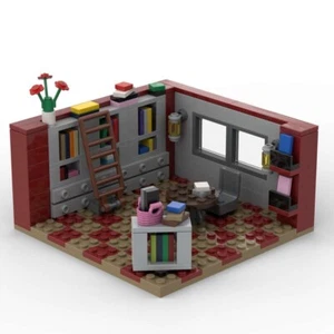 Custom Toy Bookstore Library Bookcase Ladder Round Table Chairs Vase Book Basket - Picture 1 of 6