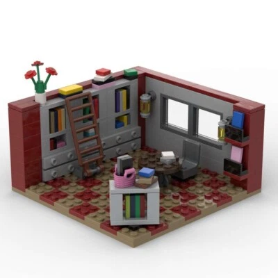 Librería de juguetes personalizada biblioteca librería escalera mesa redonda sillas jarrón cesta de libros Foto 1 de 4