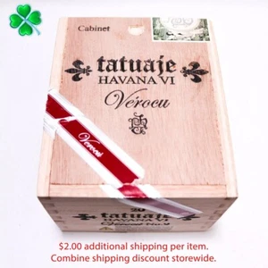 Tatuaje Havana VI Verocu Nº 9 cajas de cigarros de madera vacías de 5,25" x 4,25" x 3,25" - Imagen 1 de 9