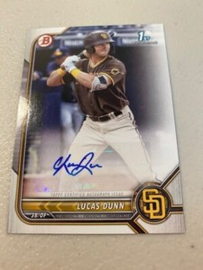 2022 1st Bowman Auto Lucas Dunn Padres RC