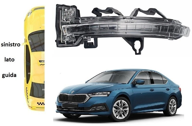 FANALE SPECCHIO RETROVISORE SX A LED SKODA OCTAVIA DAL 2020 IN POI NUOVO - Immagine 1 di 1